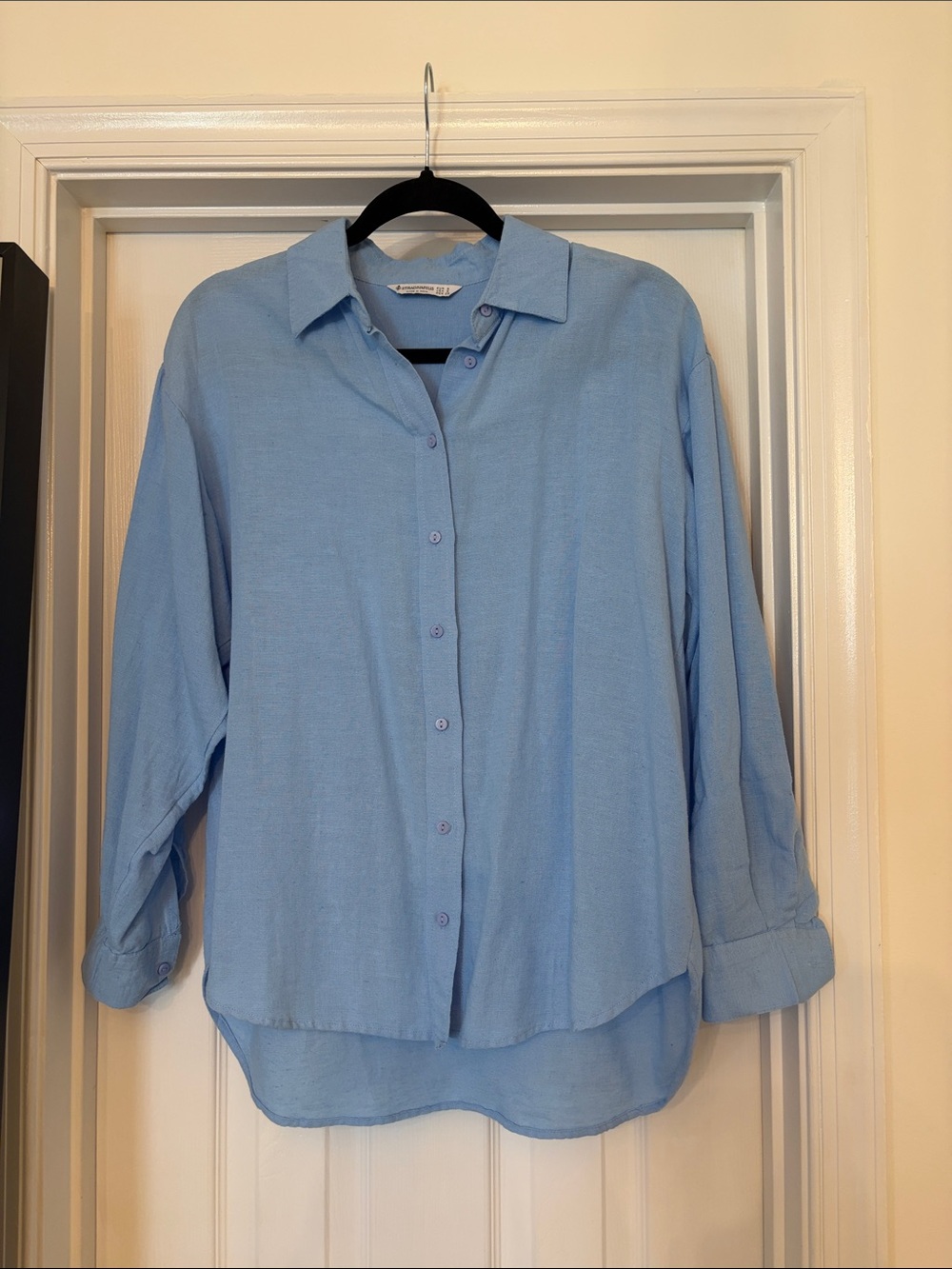 stradivarius Light Blue Women's Button-Down Shirt